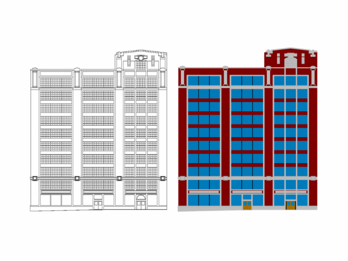 Elevations and exterior facades