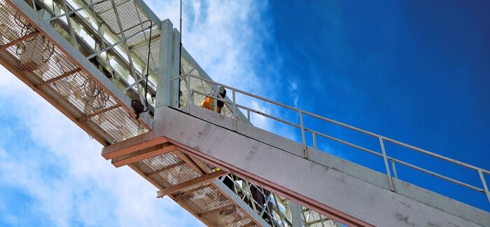 LiDAR technician scanning at Arrowhead Stadium