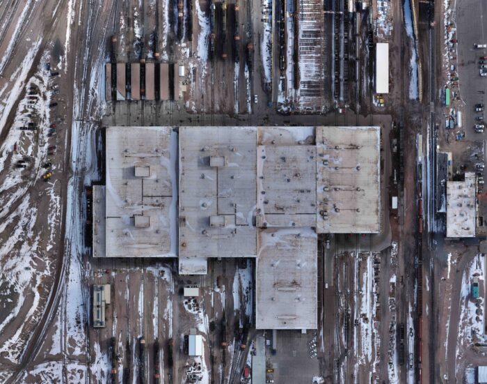 Orthomosaic aerial view of BNSF facility