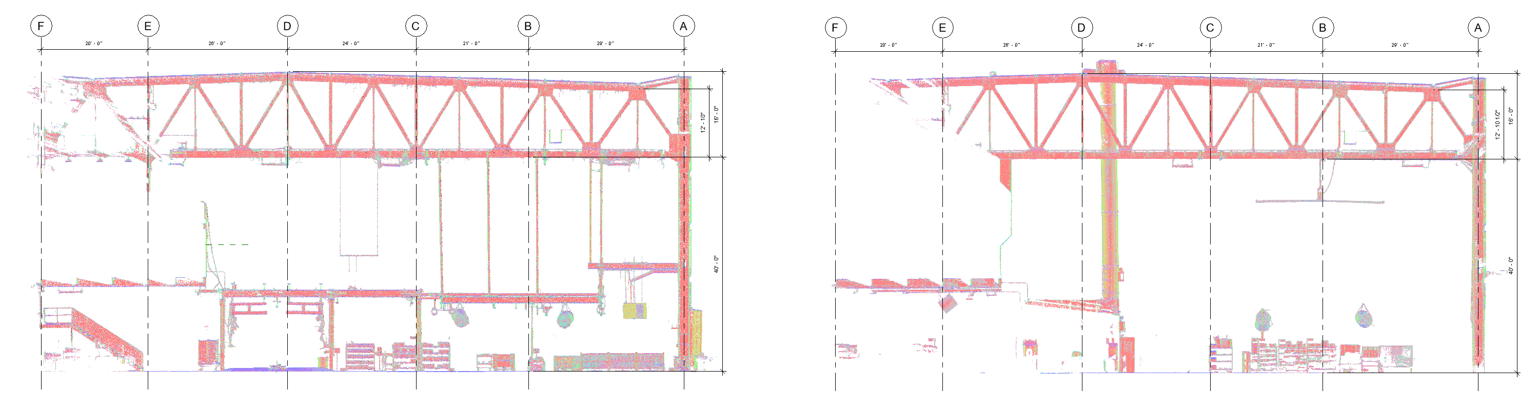 Data Meets Design — LiDAR scan data becomes the foundation for detailed CAD drawings, ensuring accurate planning and seamless integration of hoist and crane support structures.