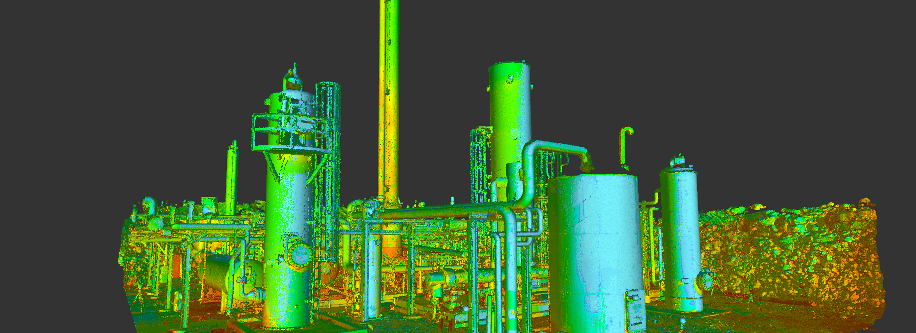 Laser scan point could of industrial facility