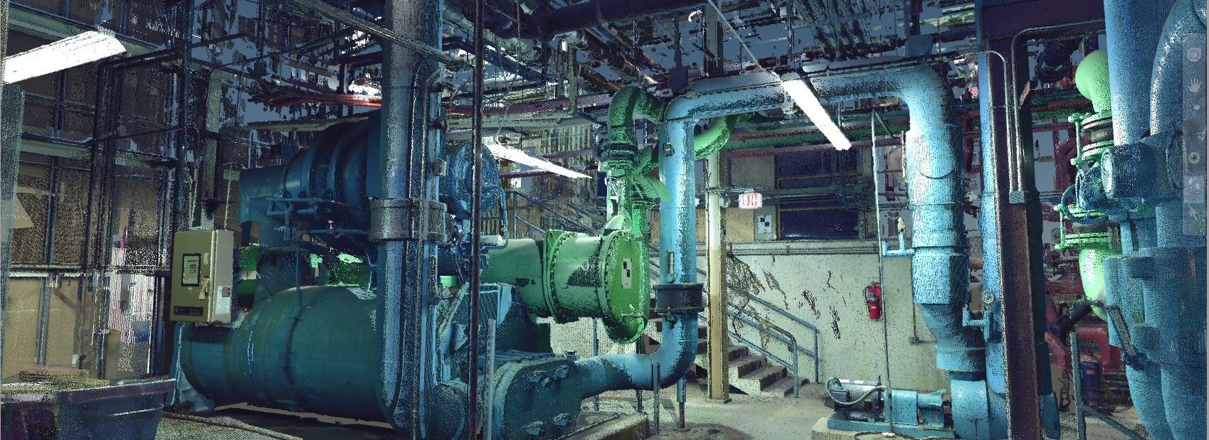 Laser scan point cloud of mechanical room