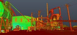 3D laser scan point cloud of a sawmill