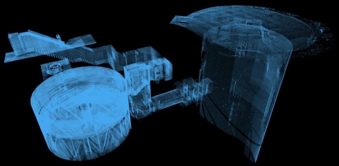3D laser scan / LiDAR point cloud of a decommissioned Atlas F missile silo.