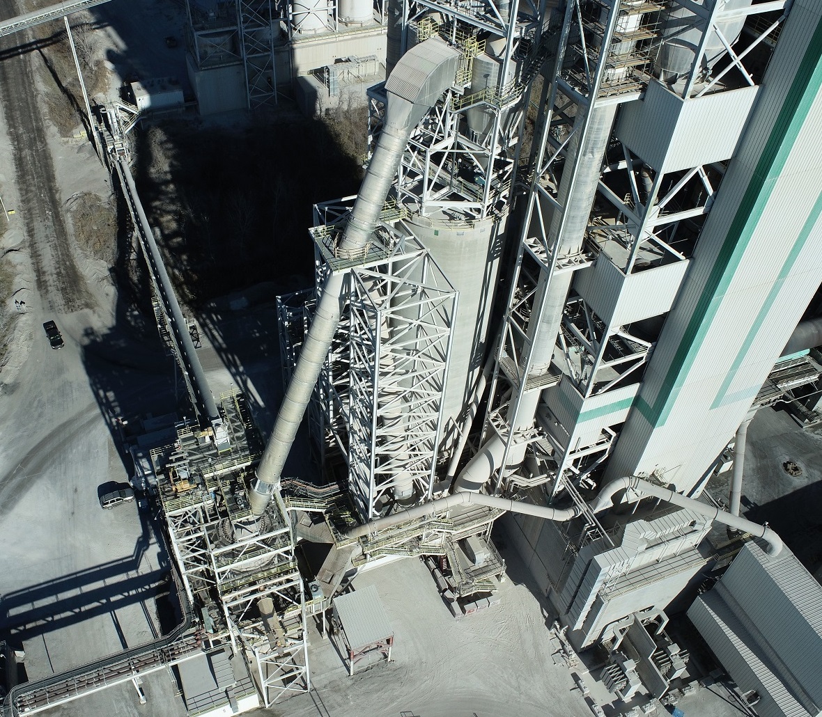 Central Plains Cement Raw Mill Duct view from drone
